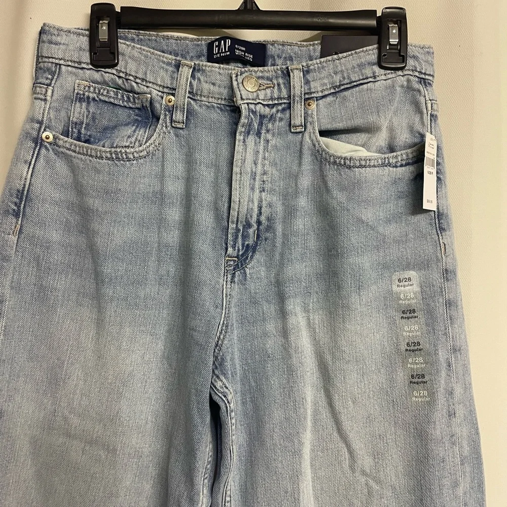 Gap denim women’s high rise wide leg jeans size 6/28 regular 100% cotton - Picture 3 of 10